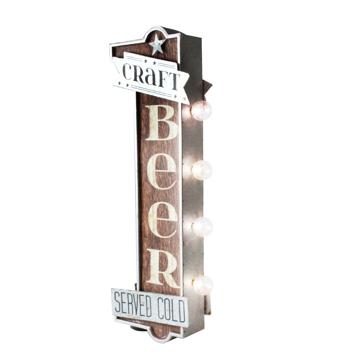 Retro 3D LED Cold Craft Beer Marquee Sign Man Cave Garage Decor Bar Pub Wall Art