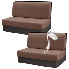 RV Dinette Cushion Covers Set of 2, Waterproof Stretch Camper Light Coffee