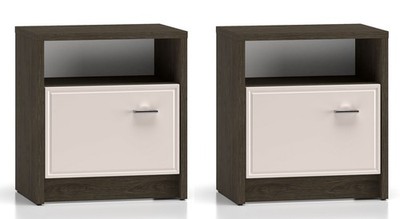 2er-Set Nachtkonsole Avante Nachtschrank 50x35x55cm Windmill Eiche dunkel Cashme