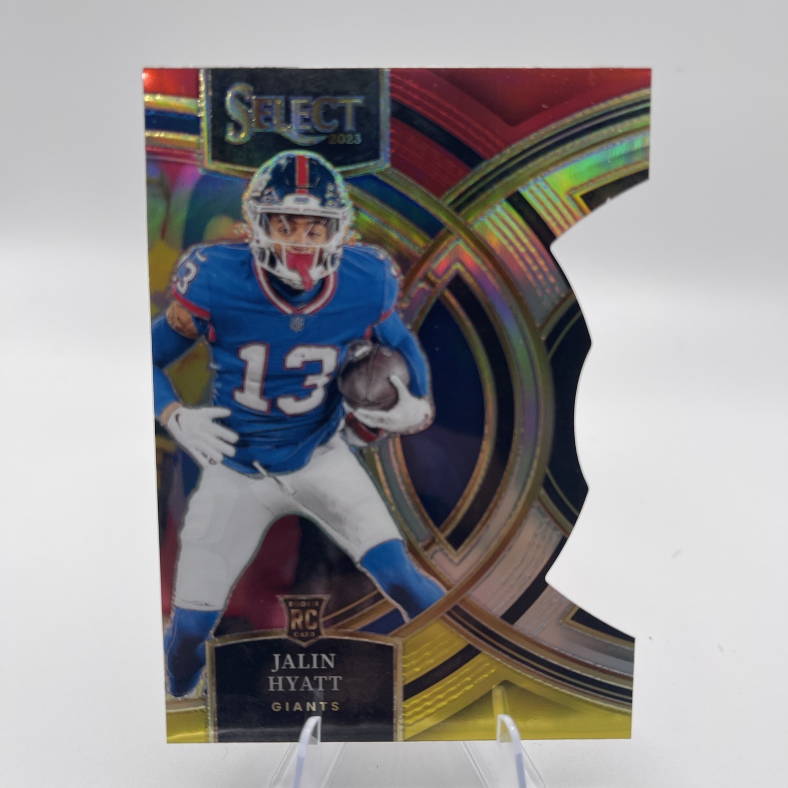 Jalin Hyatt Red/Yellow Holo Die-Cut Prizm Rookie RC 2023 Select Card #173 Giants