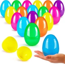 JOYIN 3.15" Easter Eggs, Large Fillable Plastic Eggs Empty Colorful Bright... 