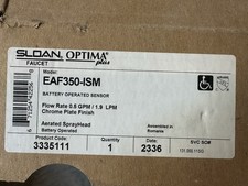 Sloan Optima Plus Battery-operated Sensor Faucet Chrome Eaf350-ism Sloan Optima Plus Battery-operated Sensor Faucet Chrome Eaf350-ism