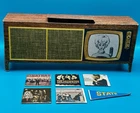 VTG 1962 Barbie Dream House Cardboard TV/Stereo Console Record Player & Albums