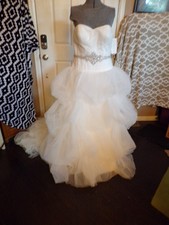 Davids Bridal Oleg Cassini Galina Signature Ballgown Ivory Wedding Dress Size 14