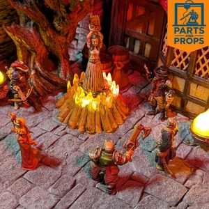 LED Witch Stake Burning Model 28mm / 32mm Tabletop RPG