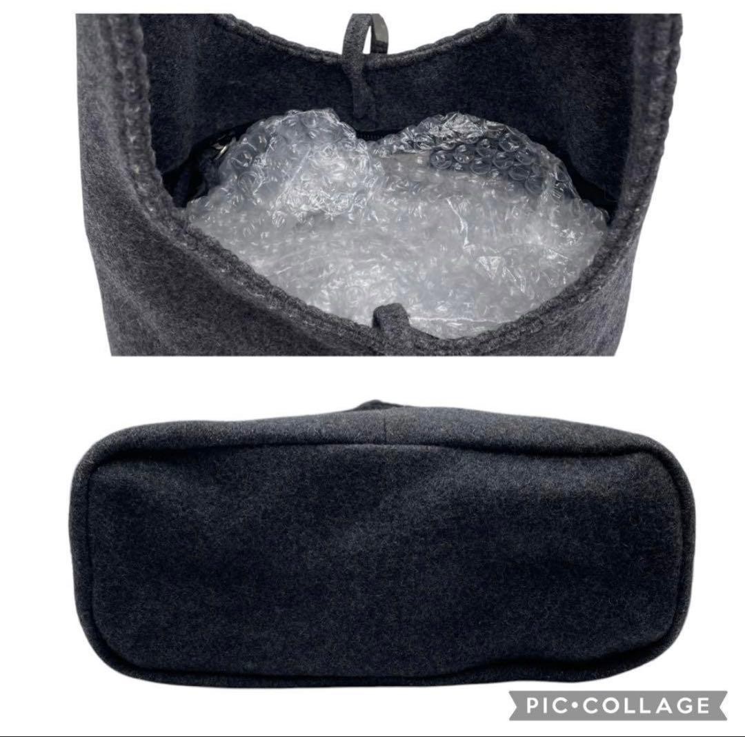 MIU MIU Shoulder Bag Purse Wool Gray Authentic — image 15