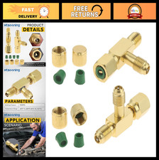 2 Pcs Quick Coupler Access Tee  1/4" Valve Core Adapter with Swivel Connector f