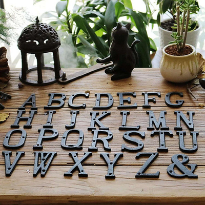 #ad Halloween Cast Wrought Iron Black Antique House Door Alphabet Letters amp; Numbers $1.89