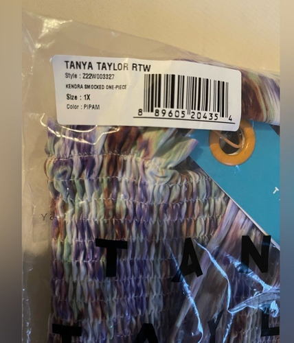 Tanya Taylor 1 x costume da bagno unico smocked Kendra Ikat Pansy multi nuovo con etichette - Foto 3 di 5