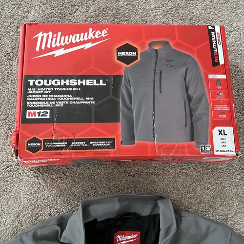 Milwaukee M100G-21XL M12 12V Heated TOUGHSHELL Jacket Kit - Grey XLarge - G4