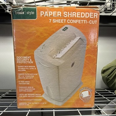Basix Style BX-207MC Confetti-Cut Paper Shredder 7-Sheet Capacity