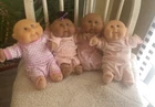 Cabbage Patch Kids Lot of 4 Baby Dolls 13" Brown Eyes Pink Outfits