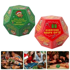 Christmas Gift Exchange Dic –12-Sided Santa Swap Game Dice for Holiday Party US