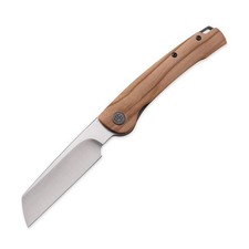 PFE04 Scholar,3.7" 154CM Satin Blade,98.5g Olive Wood Handel Front Flipper Li...