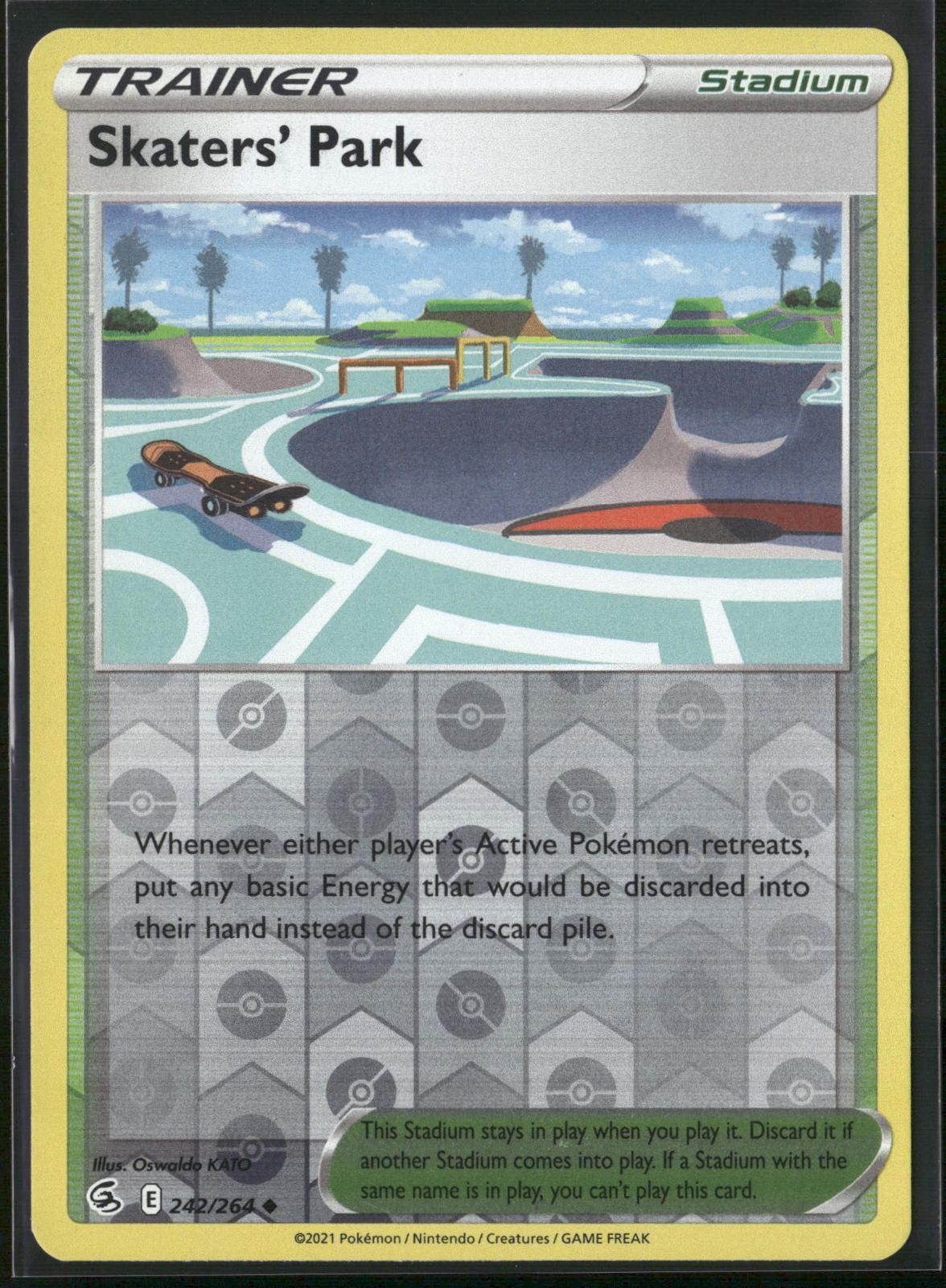 Skaters' Park 242/264 Uncommon Fusion Strike Pokemon Reverse Holo Lightly Played