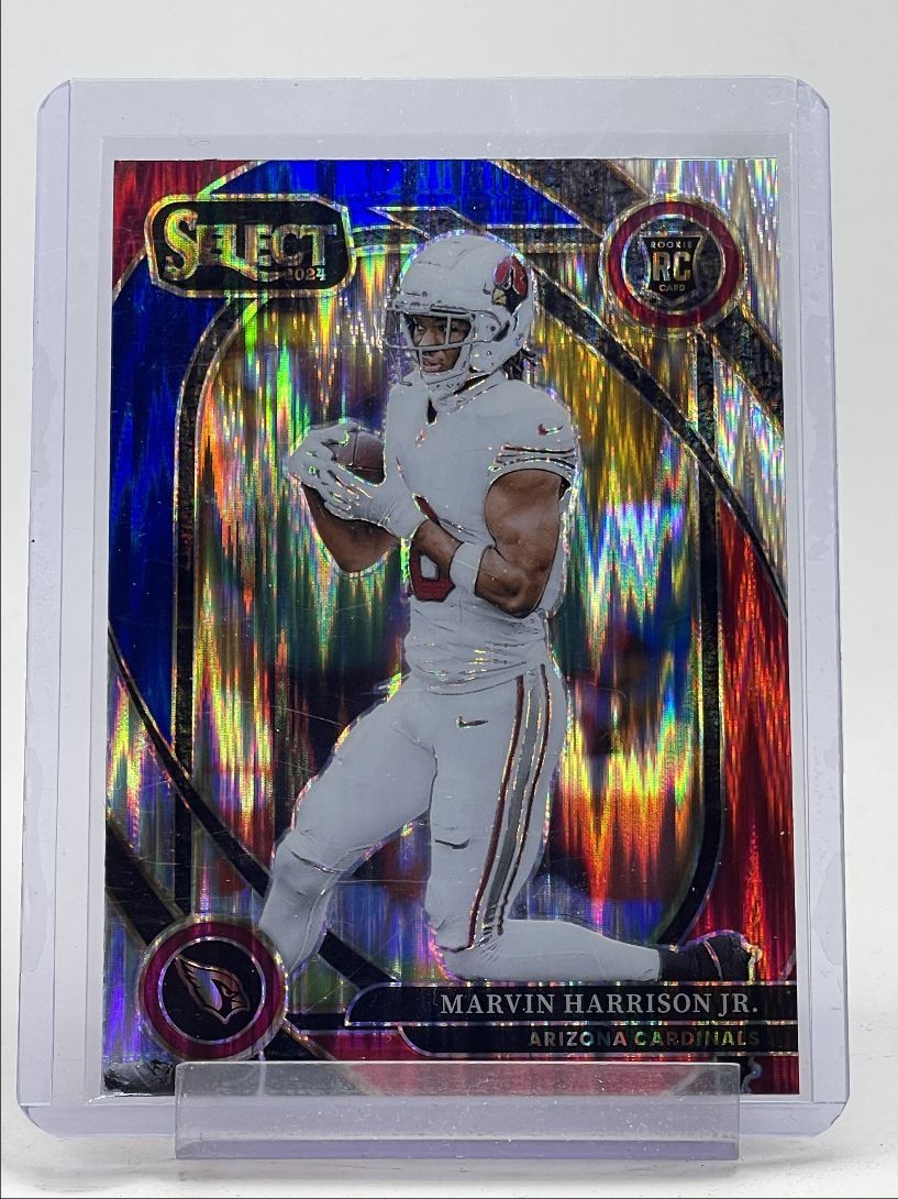 MARVIN HARRISON JR. 2024 SELECT CLUB LEVEL ROOKIE RED BLUE SHOCK RC Q5517