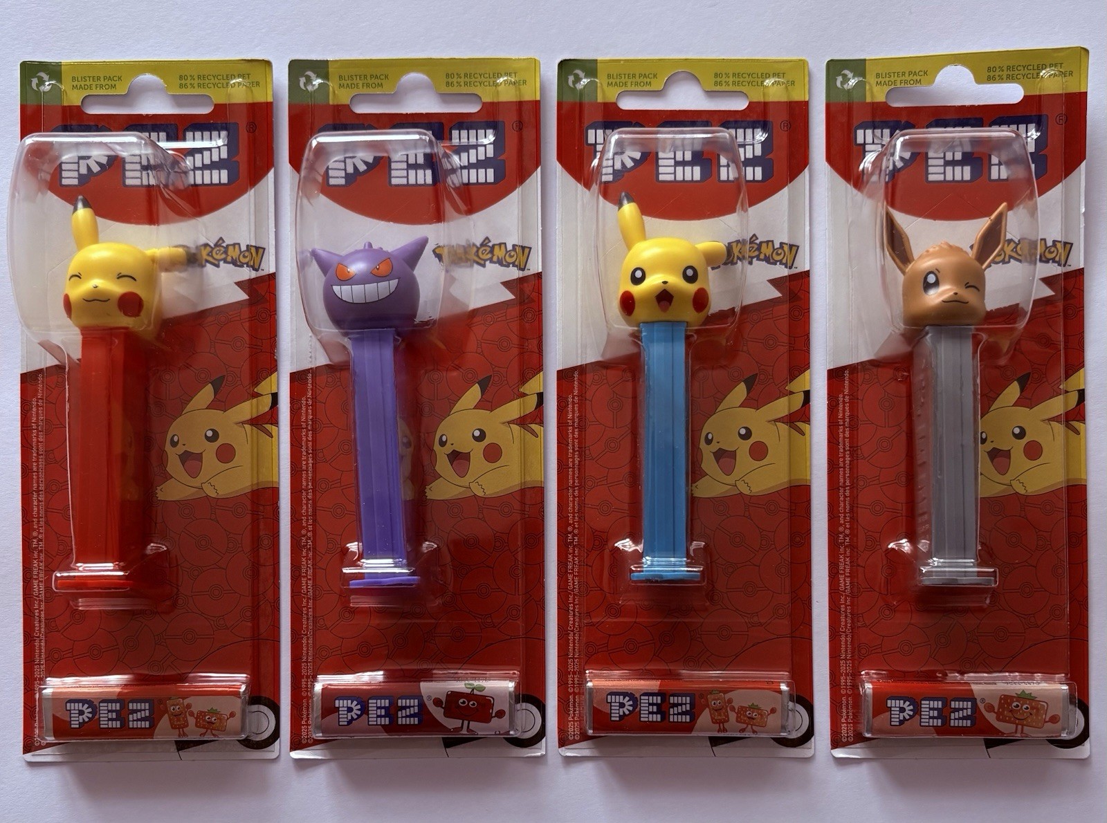 Fabulous Pez Dispensers x 4 Pokemon Pikachu Gender PIKACHU Eevee & Candy B-NEW
