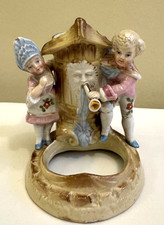 Antique Rare Conta & Boehme Couple Posing At Well - Figurine Posy/Spill Vase