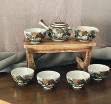 Japanese Kutani Yaki Ceremonial Tea Set - 1910 Meiji Era -  Porcelain 