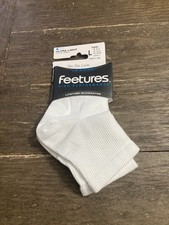 Feetures High Performance Ultra Light 1/4 Length Socks Color White Size Large