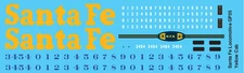 N Scale - Santa Fe Locomotive GP35 Yellow Cab Decals