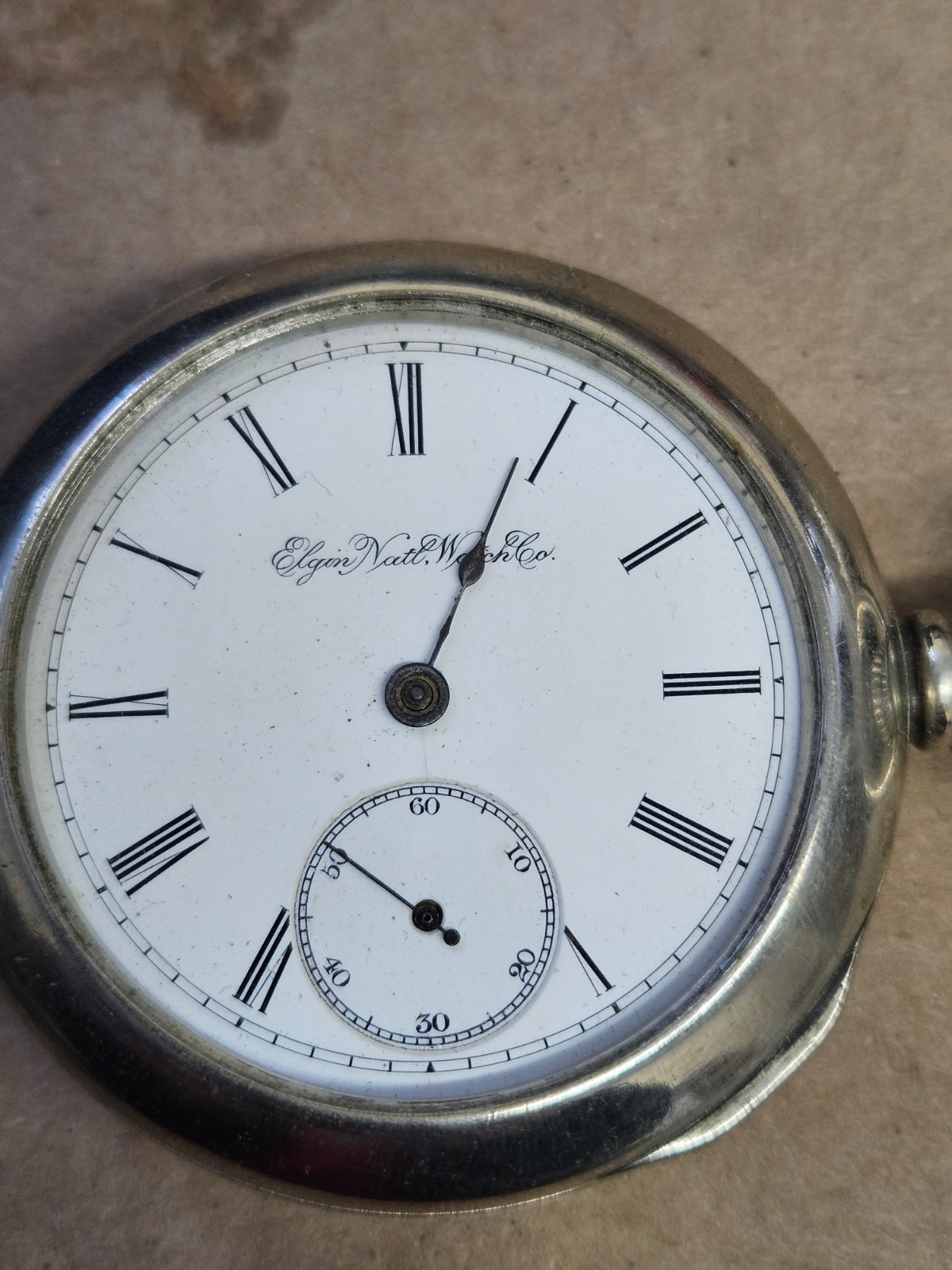 Vintage 1890s Elgin Size 18S Pocket Watch Dueber Silverine Case Model 4 Grade 96