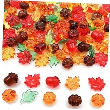 125 Pieces for Thanksgiving Day Decor, Acrylic Pumpkin Table Fall Vase Filler