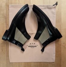 ATP All Tomorrow's Parties Atelier Clivia Leather Chelsea Ankle Boots Sz 41 Blk