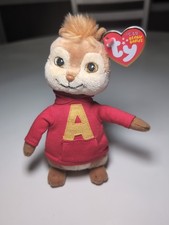Retired Ty Beanie Babies Plush ALVIN & THE CHIPMUNKS - Alvin 7” NEW With Tag