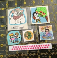 Vintage Sticker Lot Trend Scratch Sniff Prism Hearts Betty Boop Pickle Mix 