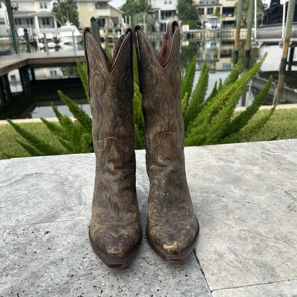 Botas vaqueras Dan Post El Paso para mujer talla 9 M cuero marrón vaquera DP3247 Foto 3 de 4