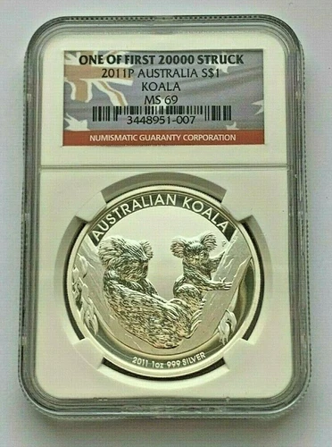 2011 P AUSTRALIA NGC MS69  AUSTRALIAN KOALA $1 DOLLAR 1 OZ .999 SILVER COIN