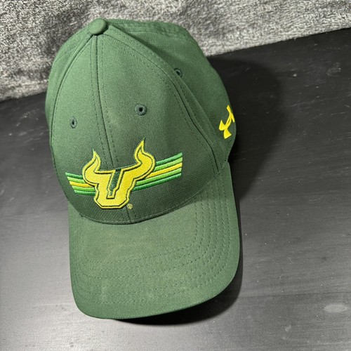Gorra de fútbol americano South Florida Bulls para hombre XL ajustada verde amarillo logotipo USF NCAA - Imagen 3 de 12