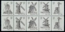 MALACK 1742a, 15c Windmills,  Booklet Pane, Stock Photo bp1742a