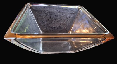 Schale Rosalinglas art deco elegant schwer wuchtig eckig  22x22x10 cm 1,8kg