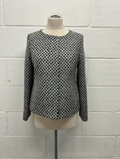 Herno Women's Sequins Silver Grey Tweed Blazer Jacket Size It42 Uk10