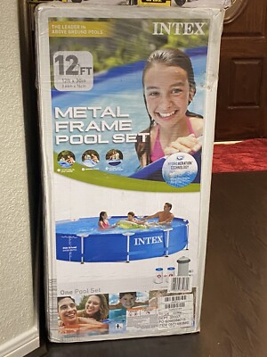 Intex 12' x 30'' Metal Frame Above Ground Pool with Filter Pump *SHIP TO PR*