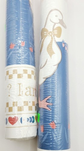 Vintage Geese Wallpaper Border Cottage Core Pink Blue Goose 2 Pack Sealed NOS - Picture 8 of 11