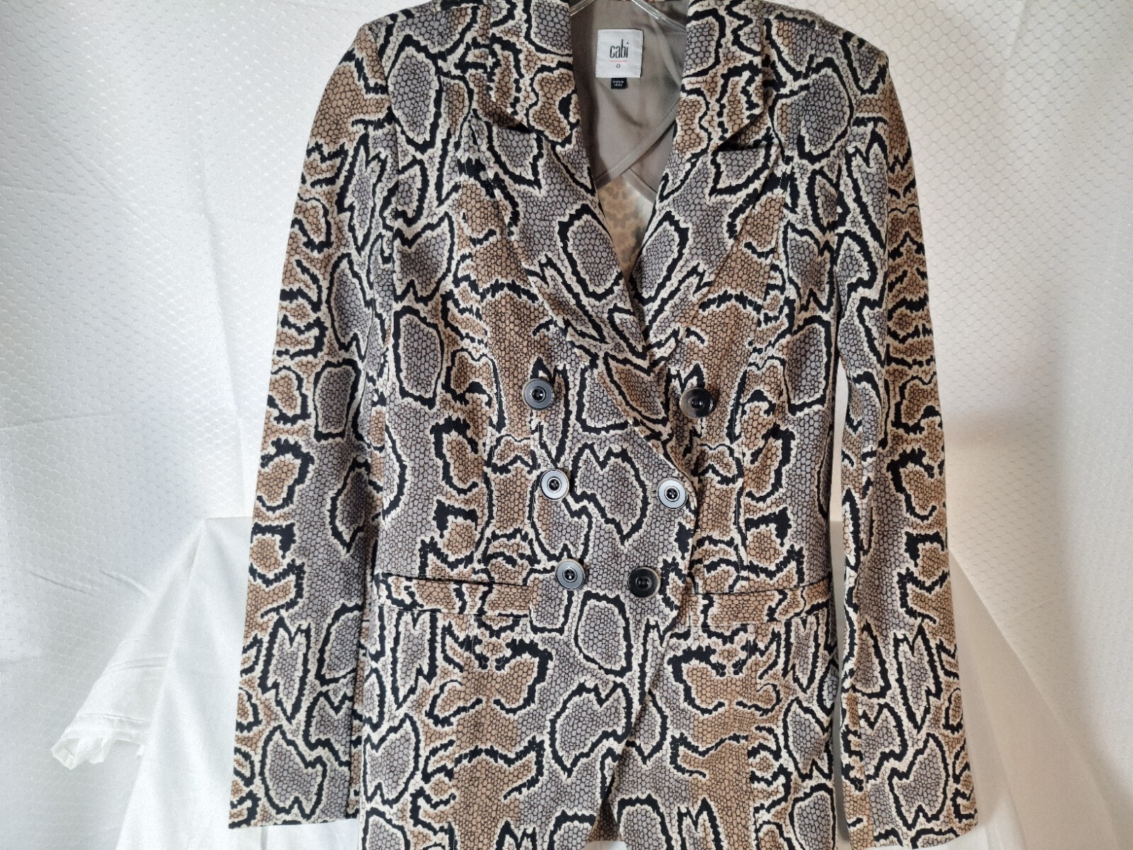 CABI Double-Breasted Python Blazer Womens Sz 0 Sn… - image 1