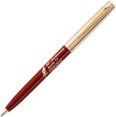 Fisher Space Pen Apollo 11 Cap-O-Matic Brass Cap Red Barrel PR4 Black Ink 001402