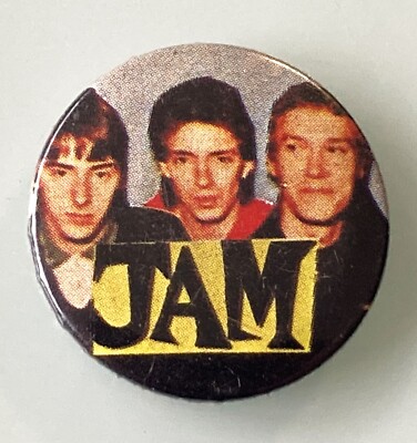 THE JAM OLD METAL BUTTON BADGE FROM THE 1980's MOD REVIVAL POP