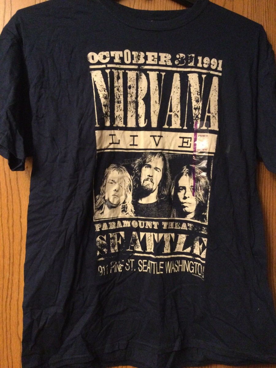 Nirvana - “Live- Oct. 31, 1991”. Blue Shirt. NWT. XL. | eBay
