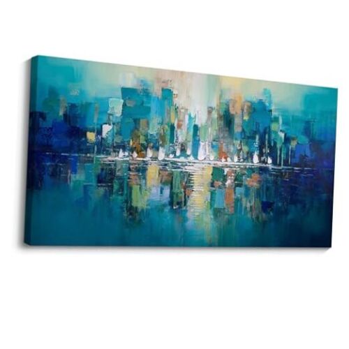 Canvas Print Abstract Cityscape Wall Art Set Pastel 20X40INCH Large Wall Art