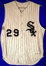 CHICAGO WHITE SOX KEITH FOULKE PINSTRIPE VEST #29 GAME WORN Size 46 JERSEY