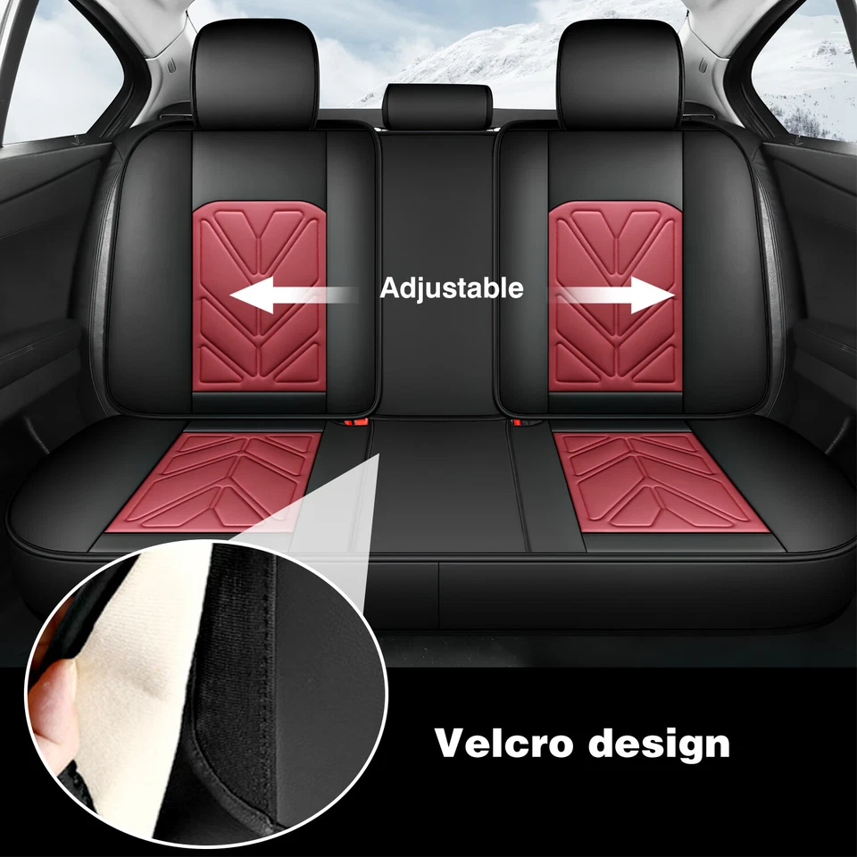 For Mercedes-Benz Car Seat Covers NAPA Leather 5-Seat Front Rear Protectors Pad - Image 4 of 4