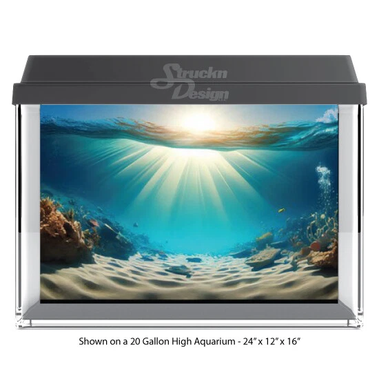 Landscape Ocean Water Polyester Fish Tank Glass Backdrop Aquarium Background