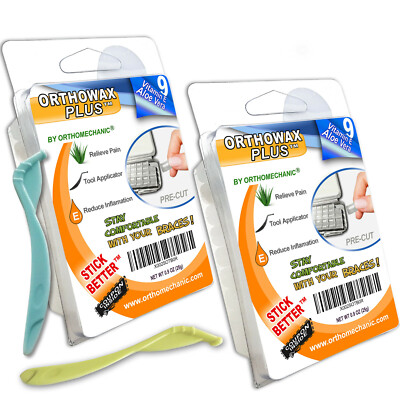NEW! - DENTAL ORTHODONTIC WAX FOR BRACE - NOW PRECUT - ORTHOWAX PLUS  -  (PK 18)