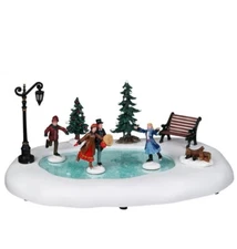 Lemax Winter Skating Animated Skating Pond -Holiday Village/Train Accent