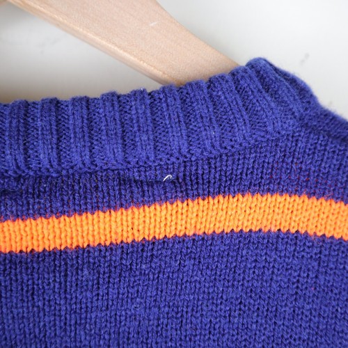 Vintage 80s Illinois Fighting Illini Logo 7 Sweater Acrylic Large 19.5x25 - Picture 9 of 15