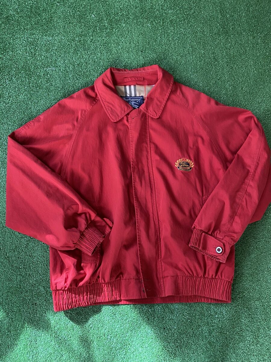 Vintage Red Burberrys' of London Crest Bomber Jacket Unisex Vintage Red Burberrys' of London Crest Bomber Jacket Unisex